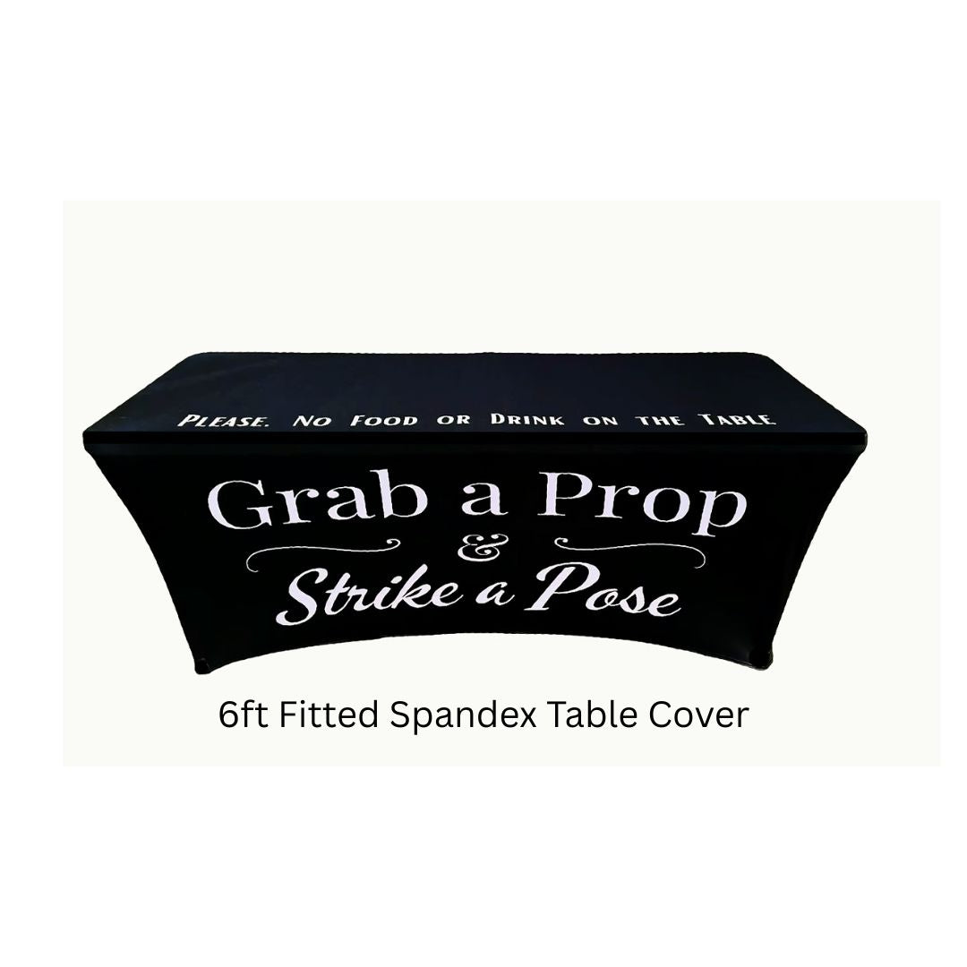 6 Foot Black Photo Booth Table Cover