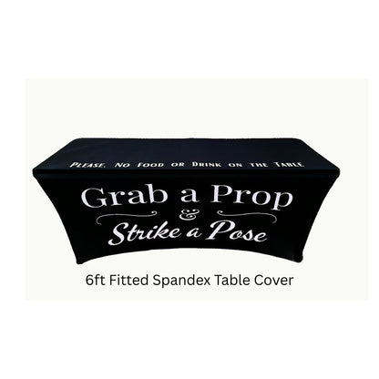 6 Foot Black Photo Booth Table Cover
