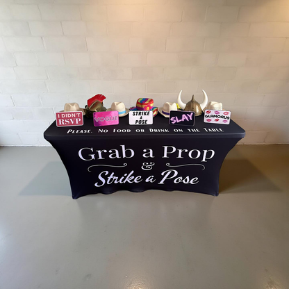 6 Foot Black Photo Booth Table Cover