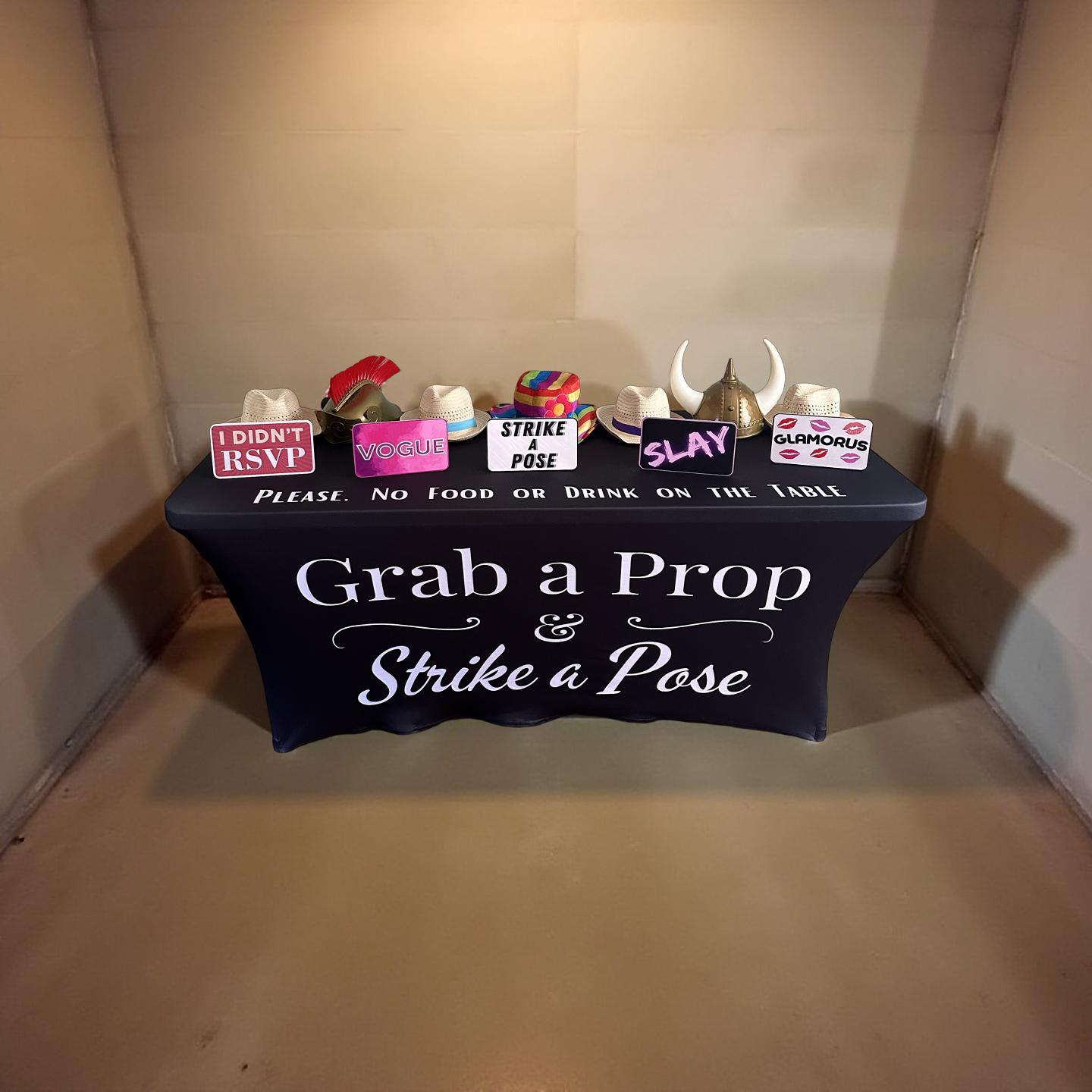 6 Foot Black Photo Booth Table Cover