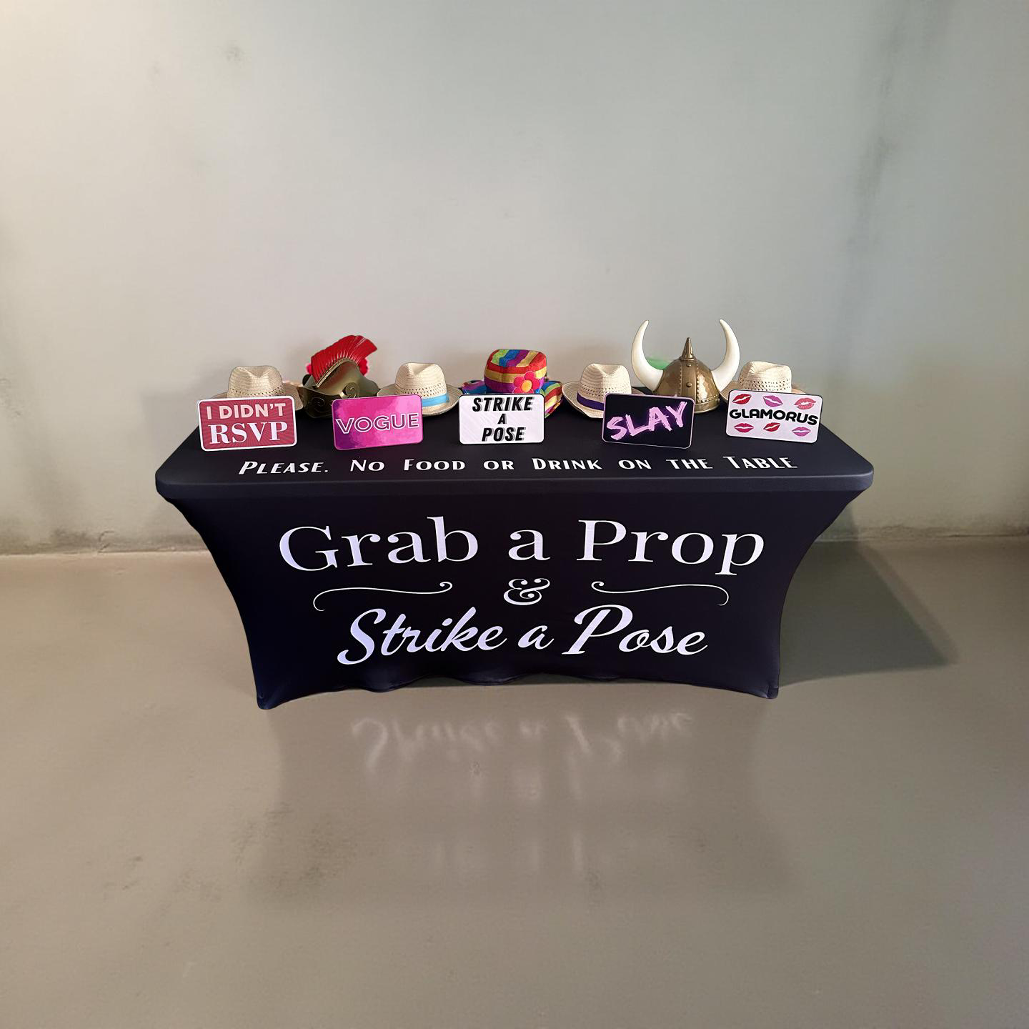 6 Foot Black Photo Booth Table Cover