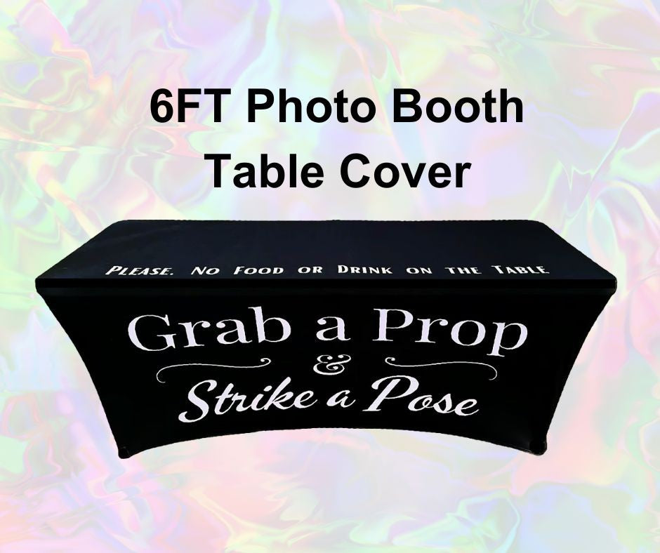 6 Foot Black Photo Booth Table Cover