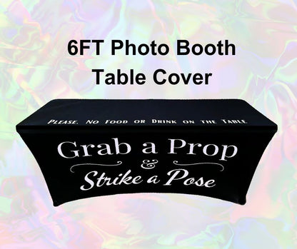 6 Foot Black Photo Booth Table Cover