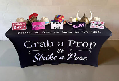 6 Foot Black Photo Booth Table Cover