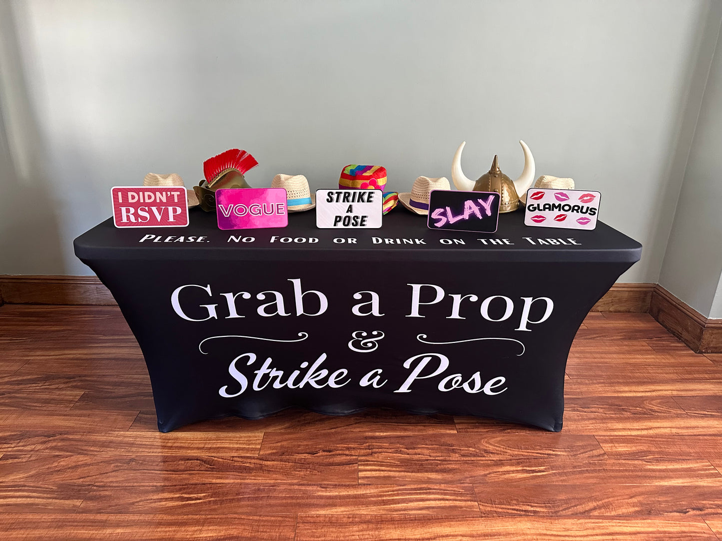 6 Foot Black Photo Booth Table Cover